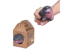 BUBBLEGUM STUFF Squishmy Hippo – Pygmy Hippo-Inspired Squishy Stress Relief Toy – Adorable Silicone Desk Companion – Satisfying Squeeze for Anxiety Relief – 3.8” Cute Animal Fidget Gift for Adults & Teens