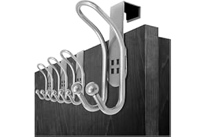 com-four® 4x Ganci per Porte - Ganci Appendiabiti Doppi con Protezione in Schiuma per Ante di Camere e Armadi - Ganci Appendiabiti per Appendere Senza Forare - Porta Asciugamani e Giacca