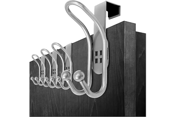 com-four® 4x Patères de Porte - Patères Doubles avec Protection en Mousse pour Portes de Chambre et de Placard - Patères à Suspendre sans Perçage - Porte-Serviettes et Veste en métal