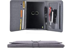 RZMAYIS Custodia a libro per notebook Fusion, tessuto in tessuto, multi organizer uomo e donna cartella con passante per penna/tasca per telefono/porta biglietti da visita, adatta per notebook formato A5..