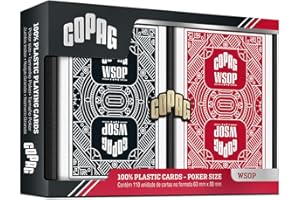 COPAG World Series Of Poker – Plastic Poker Size Jumbo Index Double Deck, Red Andred and Black Black