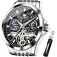OLEVS Men's Golden Automatic Mechanical Watch Stainless Steel Bezel Luminous Waterproof Luxury Watches