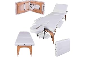 MASSAGE IMPERIAL® Chalfont Extra Large Table De Massage - Largeur 70cm Et Longueur 195cm- Lit De Massage À 3 Sections - Panneau D'extrémité Reiki Et Sac De Transport - Blanc Ivoire
