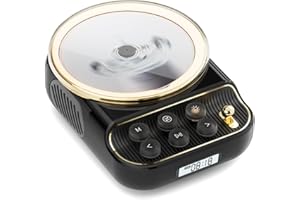 COLSUR Przenośny odtwarzacz CD 4 w 1 z głośnikiem Bluetooth, radio FM, głośnik Bluetooth z funkcją przyciemniania lampki nocnej, czarny