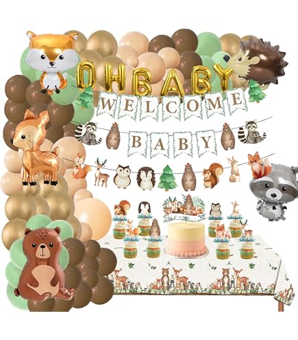 Hippeny Striscione Benvenuto Campeggiatore – Decorazione Tema Foresta Per Compleanno, Baby Shower, Festa All'Aperto – 118x19 Cm
