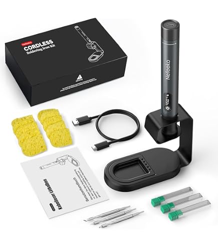 TOOLCRAFT LWK-123 Saldatore A Batteria Set – Temperatura 100-600°C, Con LED E Interruttore Di Sicurezza, Impugnatura Ergonomica, Senza Fili