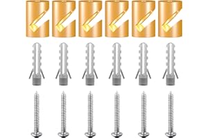 OASHISU 6 Stück Aluminiumlegierung Wand- und Deckenpins "V-Stil" Golden für Textilkabel Deckenbefestigung Affenschaukel Aufputz-Kabelhalter für Lampe DIY mit Schrauben und Dübeln