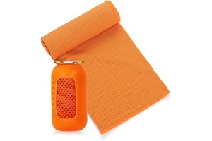 Feicuan Microfibre Towel for Gym Beach - 90x30cm/35.4"x11.8" Fast Drying Towels Compact with Silicone Storage Holder Cooling Towel Lightweight Absorbent for Sports, Swimming, Camping, Hiking, Pink