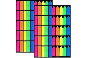VANRA 2000 pièces Marqueurs de page Onglets d'index Flèches autocollantes Notes autocollantes colorées Étiquettes d'index pour signets, 10 jeux