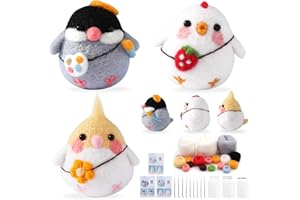luokefe Felting Kits for Beginners, Needle Felting Supplies Kits with Tools Needle Felting Kit with Foam Mat Felting Needles, Instructions, Needle Felting Kit for Animal DIY Craft Home Decoration