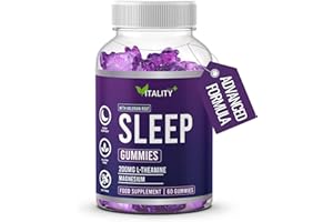 SUNSHYNE Natural Sleep Aid Gummies with Valerian Root & L-Theanine - Non-Habit Forming, Vegan, for Deep Relaxation & Restful Nights - 60 Chewable Gummies