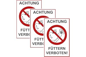 SL group - 3 Schilder "Achtung füttern verboten!"20 x 30 cm aus extra stabiler PVC Kunststoff-Platte - Warnschild für Tiere wie Pferde, Schafe, Fische, Hunde, Alpaka, Ziegen & Esel nicht füttern