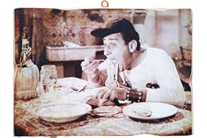 KUSTOM ART Quadro Quadretto Stile Vintage Alberto Sordi da Collezione Stampa su Legno