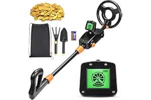 COULEEUR Metal Detector per Bambini Impermeabili IP68 con Display LCD e Indicatore Acustico, alta precisione per bambini con pala per l'esplorazione di metalli durante le escursioni all'aperto