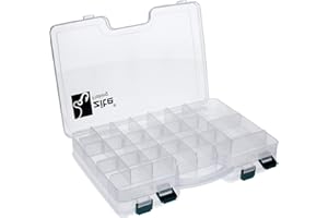 Zite Fishing Boite de Rangement Plastique - pour Leurres et Engins de Pêche - Transparent Double Faces - 29,5x19x6cm