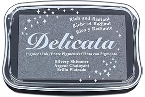 Tsukineko Imagine Crafts Delicata Shimmer Zarte Tinte Pad, Silber