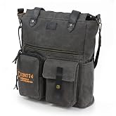 Old Cotton 7062 Kahve Suya Dayanıklı Kanvas Omuz, Postacı, &Ccedil;apraz Askılı, El, Okul, Laptop Seyahat &Ccedil;antası