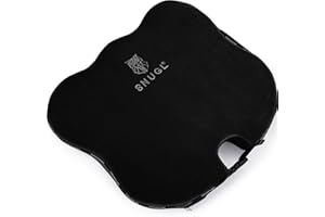 SNUGL Coccyx Wedge Cushion | Dual Straps Chair & Car Seat Cushion Pillow for Sciatica, Tailbone, Lumbar Support & Posture Correction | Memory Foam Office, Wheelchair, Car Seat Wedge with Black Velvet