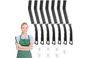 TEDMAX Hartborsten Eckenreinigungsbürste,7Stück Fugenreinigungsbürste,Spaltreinigungsbürste,Vielseitige Reinigungsbürste für Küche,Fliesenböden Putzbürste,Fenster,Spüle,Toilette,Mitgeliefert 7Stück Haken