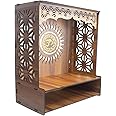 Puzzle Berry Wall Mounted Wooden Pooja Mandir for Home & Office with LED Spot Light, Big Size Temple, Pooja Stand with Door, Devghar, God Temple for Home, Pooja Shelf, Home Temple (Mandir Design 5)