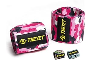 THEYET Bandes de Poignet Musculation | Wrist Wraps pour Crossfit, Gym et Powerlifting | Protection Poignet pour Femmes et Hommes, Haltérophilie, Calisthénie et Fitness | Bandeaux de Poignet de Sport