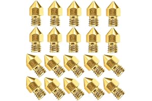 DINGLONG HOME Lot de 20 buses pour imprimante 3D 0,4 mm, avec boîte de rangement,Buse D'Imprimante 3D Buses Kit - MK8 CR-10 Ender 3 Anet A8 0.4mm et Tête D'impression de Buse D'extrudeuse en Laiton.