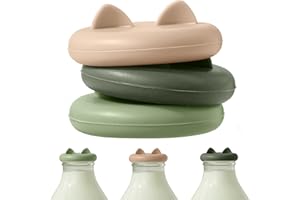 Wingcases-Milk Bottle Tops [One Pint，NOT 1L] Reusable Silicone Mixed 3 Pack without Bottle, Designed Only for The UK One Pint Milk Glass Bottle, Dishwasher, 100% Leakproof