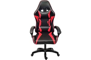 Requena Sport Desk Chair Adjustable Office Gaming Racing Chair Lumbar and Head Pillow Chair X3577 (Red)