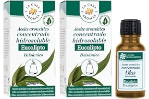 La Casa Aromas Aceite aromático Concentrado 15 ml para Humidificador o Difusor de Aroma (Eucalipto, Pack de 2)