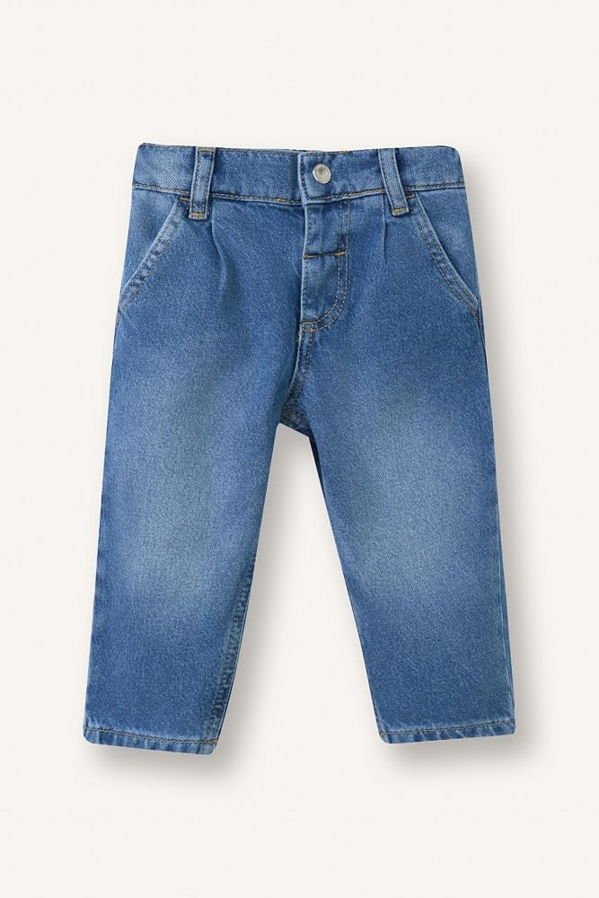DeFacto%100 Pamuk Baggy Fit Mavi Pantolon Kız Bebek H2202A526HS
