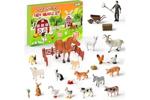 Goffii Calendrier de L'Avent 2025 Pour Enfants, à la Ferme, un Cadeau Avant Noël, Avec 18 Animaux de la Ferme, Favorise L'éducation de la Petite Enfance, Convient Aux Enfants à Partir de 3 Ans