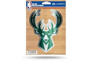 Rico Industries NBA Basketball Milwaukee Bucks 5" x 7" Metallic Die-Cut Decal