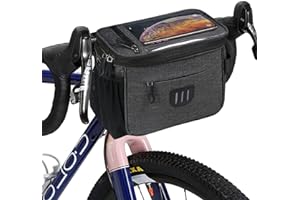 flintronic Bolsa de Manillar de Ciclismo, 6L Bolsa de Marco de Gran Capacidad, con Soporte para Teléfono, para Bicicleta de Montaña MTB, Bicicleta de Carretera