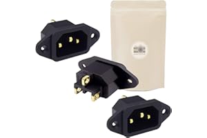 3X Prise alimentation IEC C13 C14 fiche Schuko Male 10A CEI Sans Soudure de facade a visser ROHS CE - Adaptout Marque Francaise