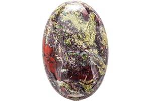 GEMMYDREAM 2.4'' Dragon Blood Jasper Healing Crystals Palm Stone Worry Stone, Natural Polished Stone for Massage, Reiki, Stress Relief, and Balancing Meditation Accessories