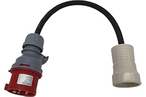 KOBER-ELEKTROTECHNIK Adapter PCE CEE 16A Stecker auf Perilex Kupplung ca 0,5m Kabel Titanex H07RN-F5G2,5mm²