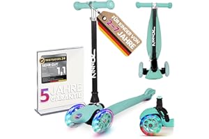‎KINNAZ kinnaz ONE, über 100.000 Roller, Roller für Kinder 3 Jahre verkauft, Tretroller 2 bis 7 Jahre, Roller Kinder 4 Jahre, LED Räder, faltbar, Höhe einstellbar, Tagkeeper Funktion, Hamburger Unternehmen