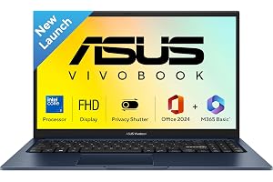 ASUS Vivobook 15 (2026),Intel Core 3 100U (i3-14th Gen),Intel iGPU, 8GB/512GB, FHD, 15.6"(39.6 cm),Windows 11,M365 Basic(1 Year)* Office 2024,Quiet Blue,1.7 Kg, X1504VAP-BQ1322WS,Thin & Light Laptop