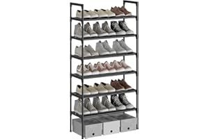 AcornFort® S-534 Étagère à Chaussures à 6 Niveaux, Range-Chaussure, Porte-Chaussure, Conception très Robuste,pour 18 Paires de Chaussures, 56 x 30 x 110 cm, pour entrée, Chambre à Coucher (Noir)