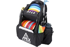Apex Outdoors Bolsa de Golf de Disco, Mochila de Golf de Disco con más de 21 Discos, Bolsas de Golf duraderas y Ligeras con múltiples Bolsillos de Almacenamiento