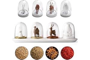 Saijer Barattoli Portaspezie,Set di Barattolini per Spezie Dosatori di Spezie Set Sale e Pepe Saliera Contenitori Sale & Pepe Saliera del Pepe Coniglio Alce Orso Cammello per Zucchero Finocchio