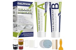 GALITOON Kit di Riparazione Vasca da Bagno, Kit di Riparazione Piastrelle, Kit di Riparazione Doccia in Ceramica e Smalto, Ripara Lavandini in Ceramica, Kit di Rifinitura per Crepe nella Vasca da Bagno