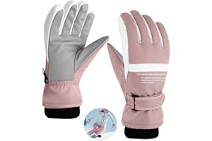 GEKMOR Women Waterproof Ski Gloves, Winter Touchscreen Thermal Gloves with Fleece, Windproof Snowboard Gloves for Skiing Running Bike Riding Hiking Motorcycle and Cycling Outdoor Activity