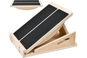 UHETLET 2-in-1 Schrägbrett Balance Board Holz Verstellbares Balanceboards Wadendehner Slant Stretch Board mit Winkeln Tragegriff Verstellbar Wadenstrecker Balanceboard für Wadenstreckung Beinpresse