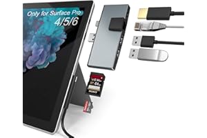 Bawanfa Surface Pro 5/ Pro 6 USB Hub stacja dokująca, z portem Ethernet, 4K HDMI, 2 x porty USB 3.0, czytnik kart SD/TF (Micro SD), aluminium