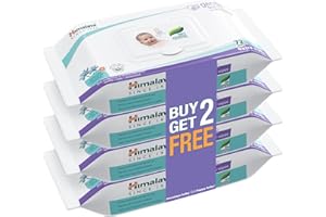 Himalaya Gentle Baby Wipes with Lid (72 wipes x4 packs -288 wipes) |100% Biodegradable Plant-based fabric | Indian Lotus & Aloe Vera | Skin Friendly PH| Extra Soft