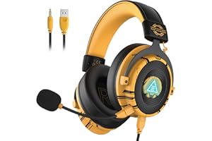 EKSA Cuffie Gaming, E900Pro Cuffie PS5 con audio surround 7.1 e microfono con cancellazione del rumore, Jack Audio USB & 3,5mm, Cuffie PC super leggere con luce LED per PC/Mac/Switch/PS4/PS5/Xbox One