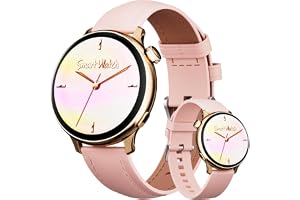 OKYUK Smartwatch för kvinnor med samtal, 40 cm HD Smartwatch dam hjärtfrekvens 24 timmar SpO2 och sömnövervakning, 90 sportlä