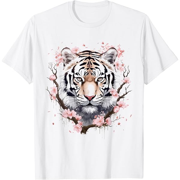 N!mal T-Shirt Animal Lover Motif Tigre Blanc - Unisexe Adulte S