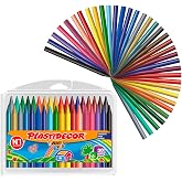 BIC Kids Colored Wax Crayons, Plastidecor, Assorted Colors, Optimal for Coloring and Drawing, School Supplies, 36 Count (Pack